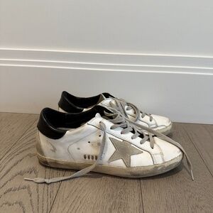 Golden Goose Women's Super-Star with black heel tab and metal stud lettering